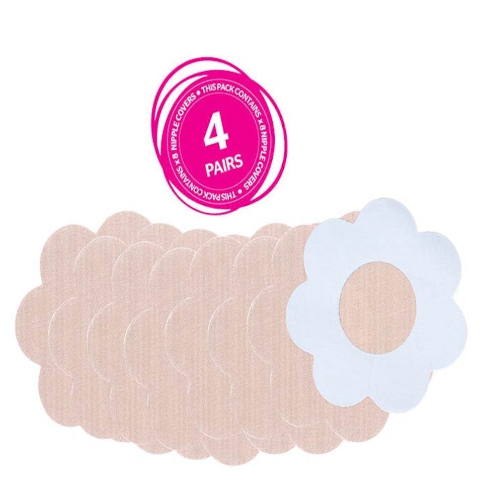 image 1 of Brushworks Nude Satin Nipple Covers - 4 Pairs