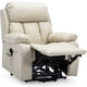 image 3 of Chester Dual Motor Rise Recliner Heat and Massage Bonded Leather Chair (Cream)