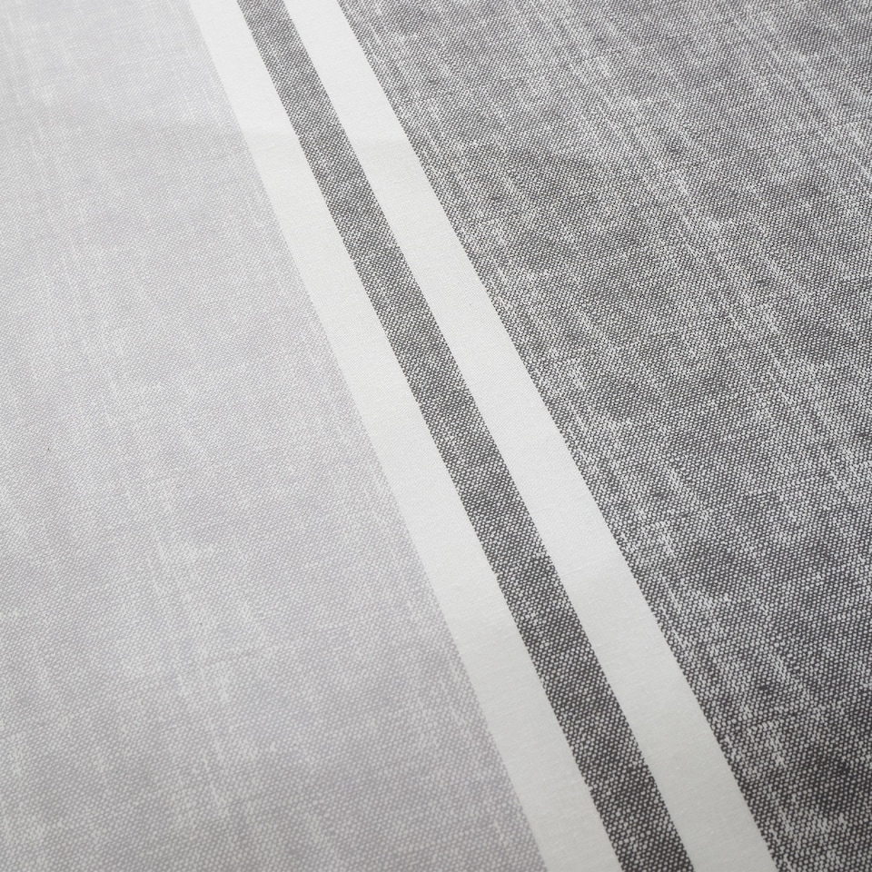 image 1 of Textured Banded Stripe Reversible Duvet Cover Set | Grey | Charcoal Grey