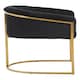 image 3 of Interiors by Premier Black Velvet Dining Chair with Arms, Matte Gold Base Armchair for Dinner, Dining Room, Home and Office
