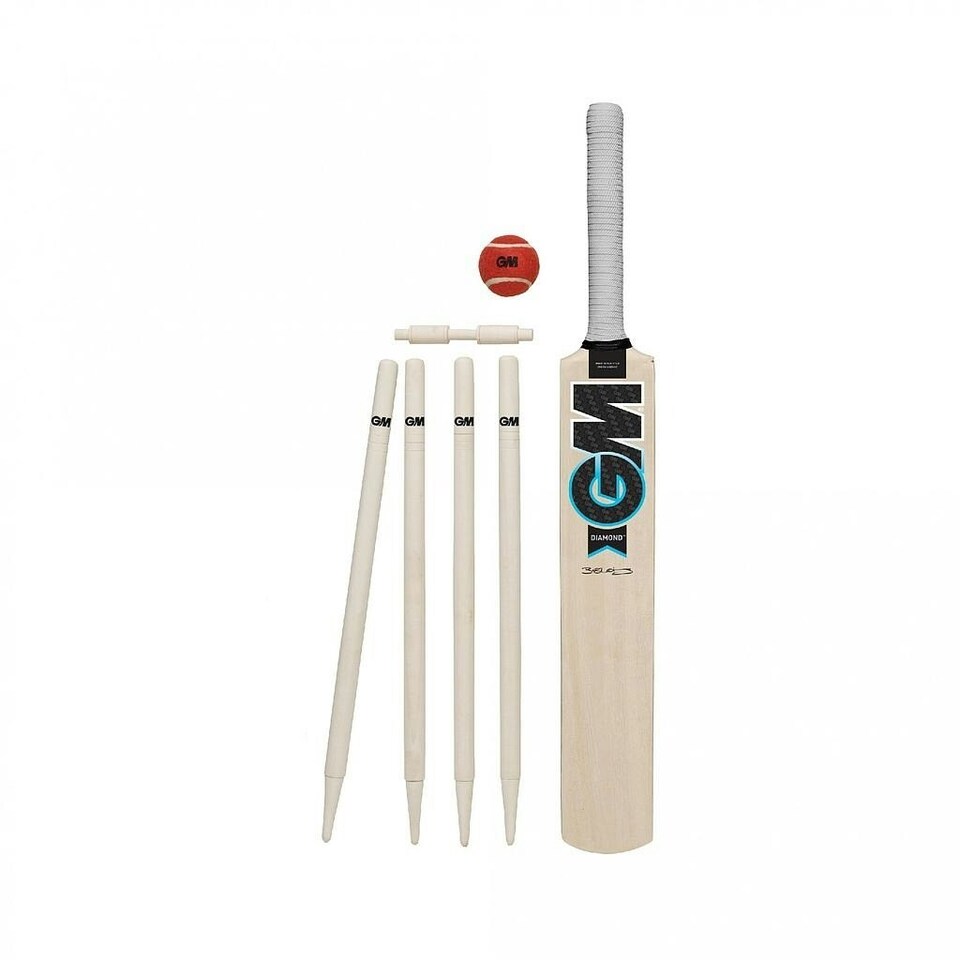Gunn And Moore Diamond Cricket Set - Cream/Red/Blue - 3