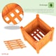 image 5 of Oypla Garden Wooden Square Flower Planter Ornamental Plant Pot Brown