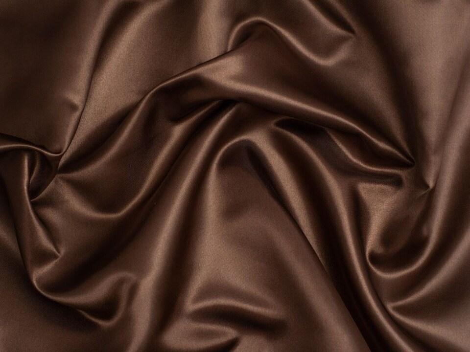 Minerva Core Range Brown Soft Polyester Satin Fabric for Dressmaking, 147cm / 57" Wide - per metre