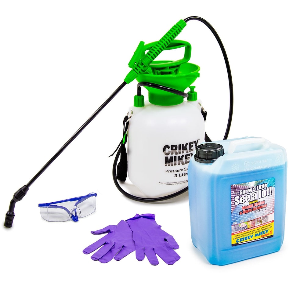 image 1 of Mould, Lichen & Algae Remover Crikey Mikey 1 Outdoor 5L & Cleaning Sprayer Kit