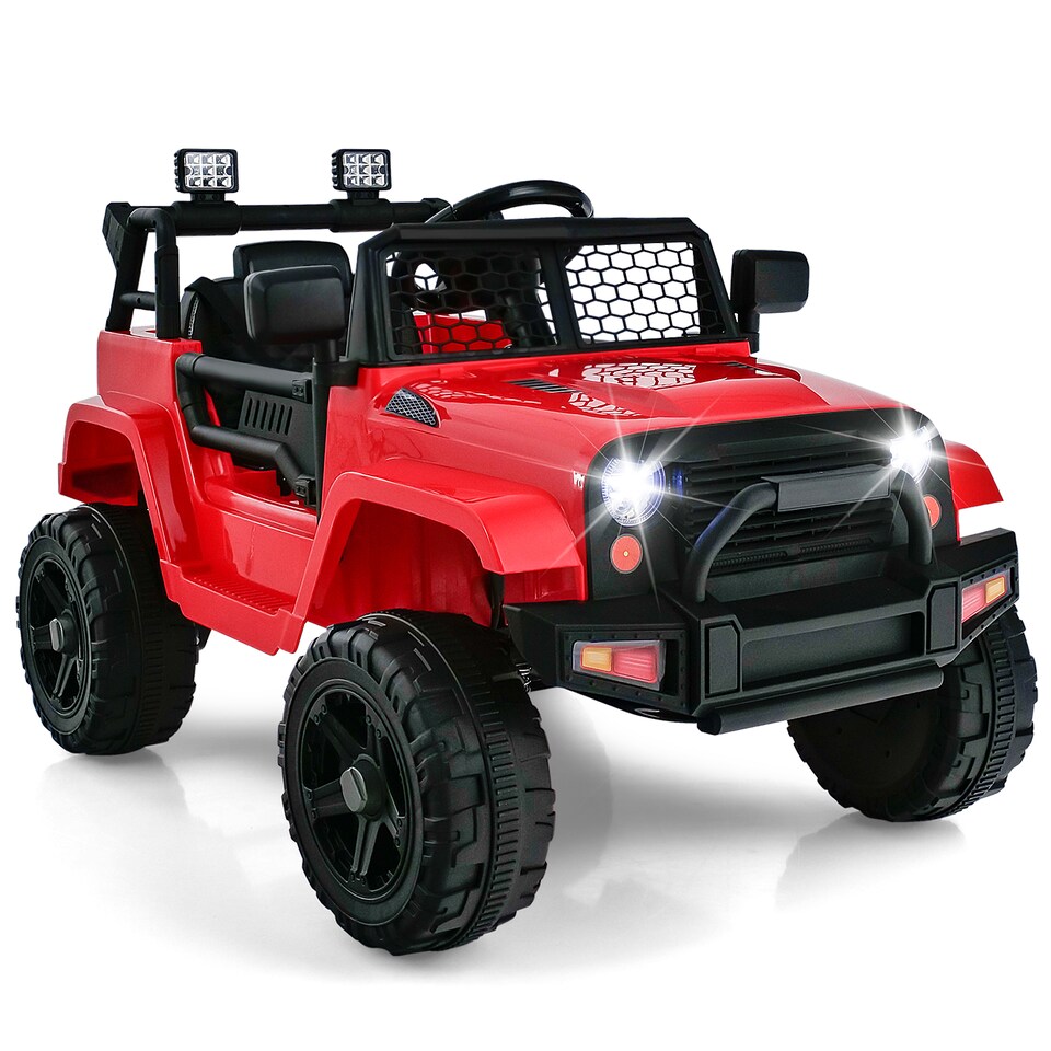 image 1 of COSTWAY 12V Battery Powered Kids Ride On Truck Red