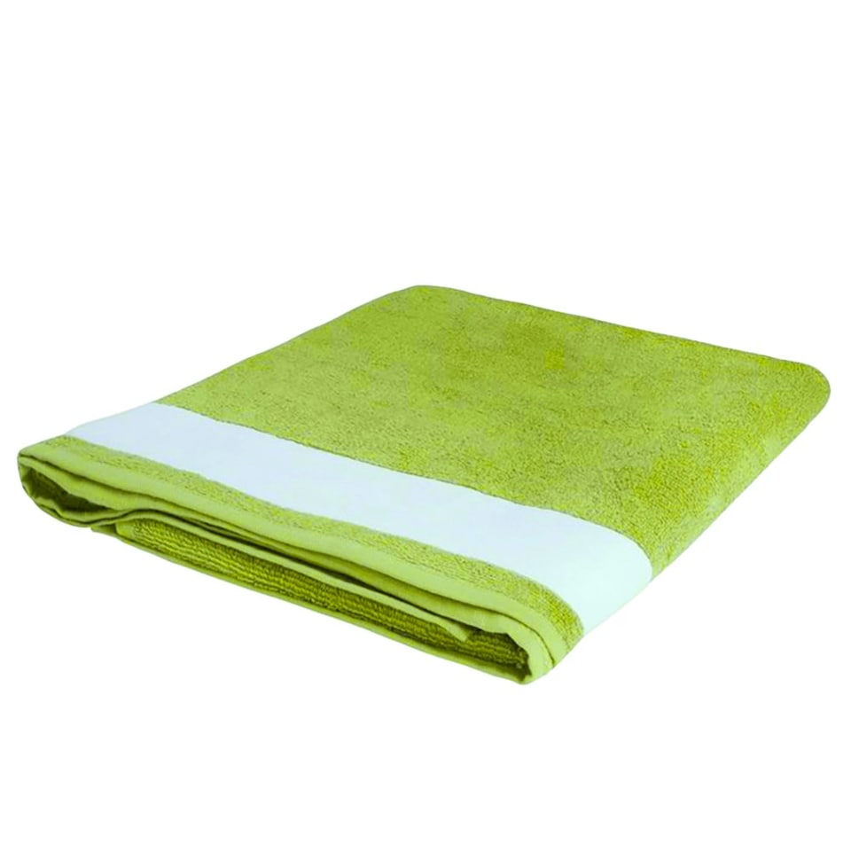 image 1 of SOLS Lagoon Cotton Beach Towel - Lime Green/White - One Size