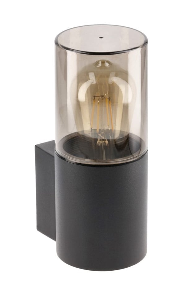 image 1 of CGC BLUEBELL Black Outdoor Cylinder Wall Light | Black | Black | Height: 22 cm, Width: 9 cm, Depth: 12 cm