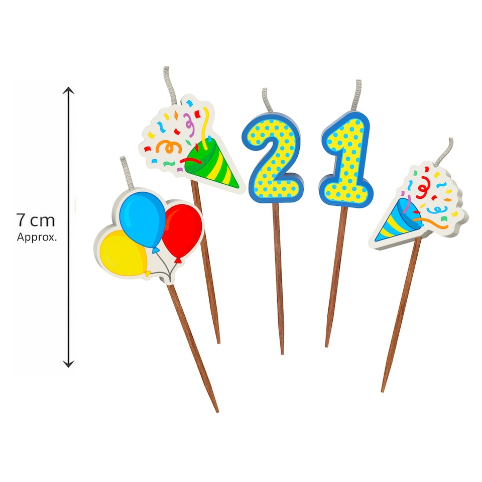image 1 of Milestone 21st Birthday Cake Candle Set