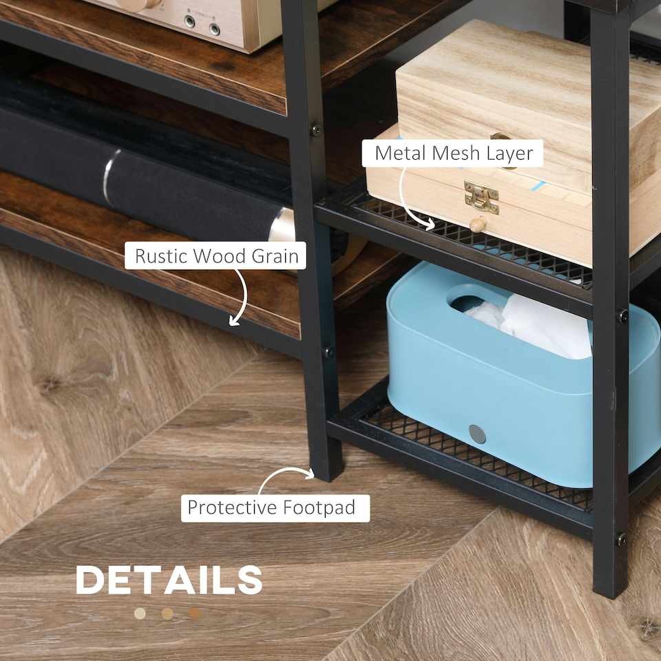 image 1 of HOMCOM TV Unit Cabinet for TVs up to 60Inches with Shelves Brown and Black