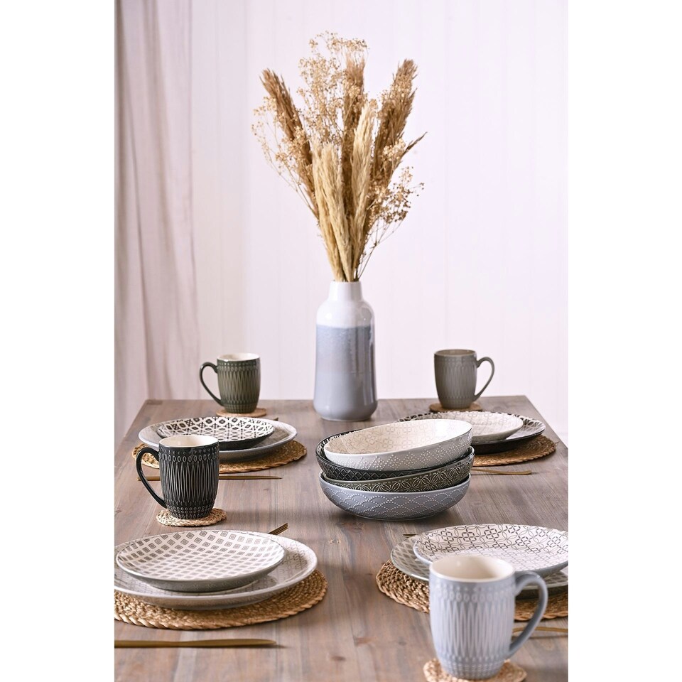 image 1 of Set of Coffee Mugs Multi | Blue, Grey, Black