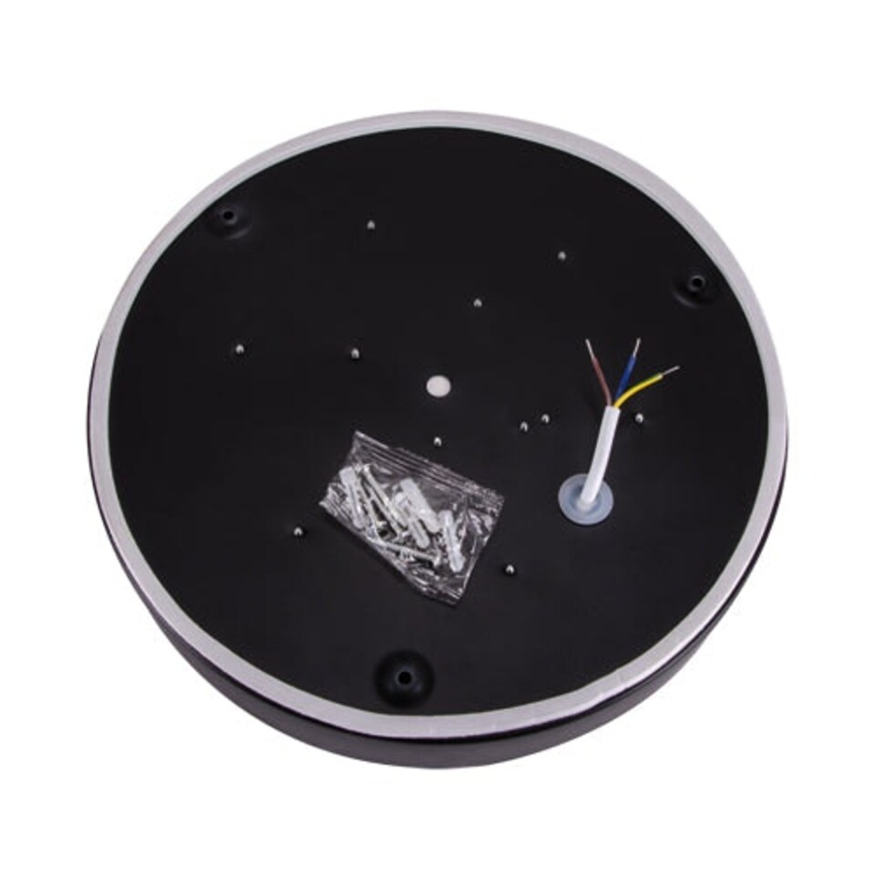 image 1 of CGC LUNA Black Round Ceiling Wall Light Surface Mount 24W Black