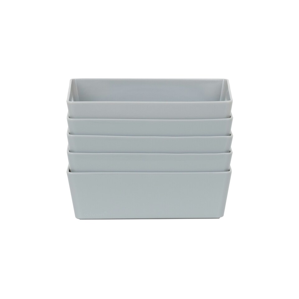 image 1 of Wham Studio 5 x 770ml Rectangular Plastic Storage Baskets Ice White White