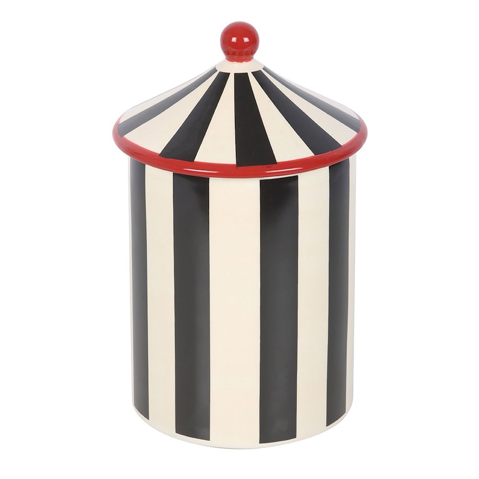 image 1 of Something Different Circus Tent Storage Jar | Black | Black/White | One Size | 1