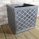 image 6 of Large Lazio Square Grey Pewter Garden Planter 39cm H x 39cm  W | Grey | Grey