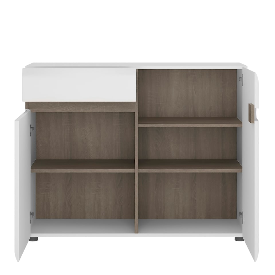 image 1 of Chelsea Living 1 Drawer 2 Door Sideboard in White with a Truffle Oak Trim