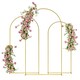 image 1 of Outsunny Wedding Arch Frame Set, 2.2, 2, 1.8 m Arch Backdrop Stand Gold Tone