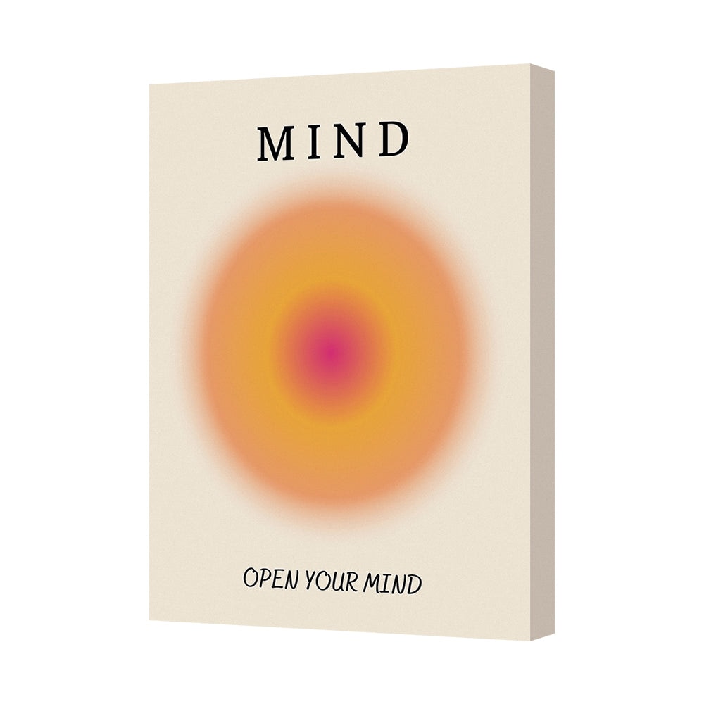 Mind Open Your Mind Canvas Art Print Abstract Orange Circle