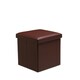 image 2 of Faux Leather Storage Ottoman Storage Box With Lid Foldable - 38x38x38cm Square Red