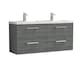 image 1 of Level 1200mm Wall Hung 4Drawer 2 Polymarble Basin Anthracite Woodgrain