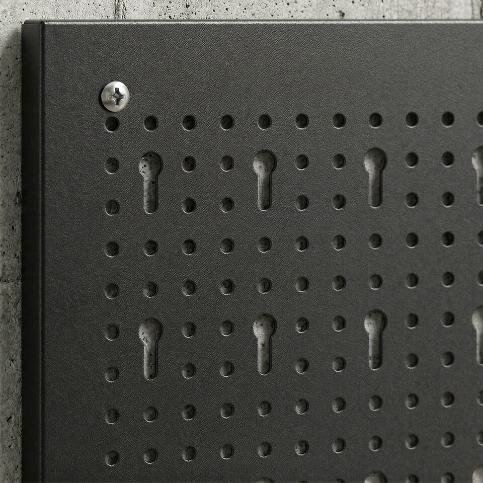 image 1 of HOMCOM 28 Pcs Wall-Mounted Pegboard with Hooks and Storage Shelves