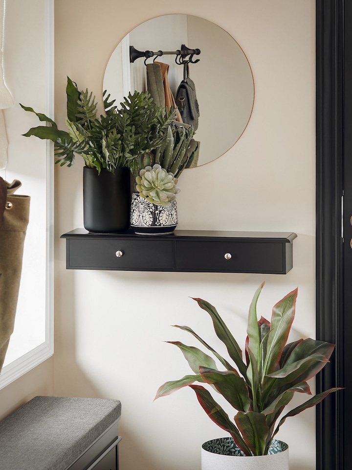 image 1 of SoBuy FRG43-SCH,Floating Shelf with 2 Drawers | Black | Black | 1
