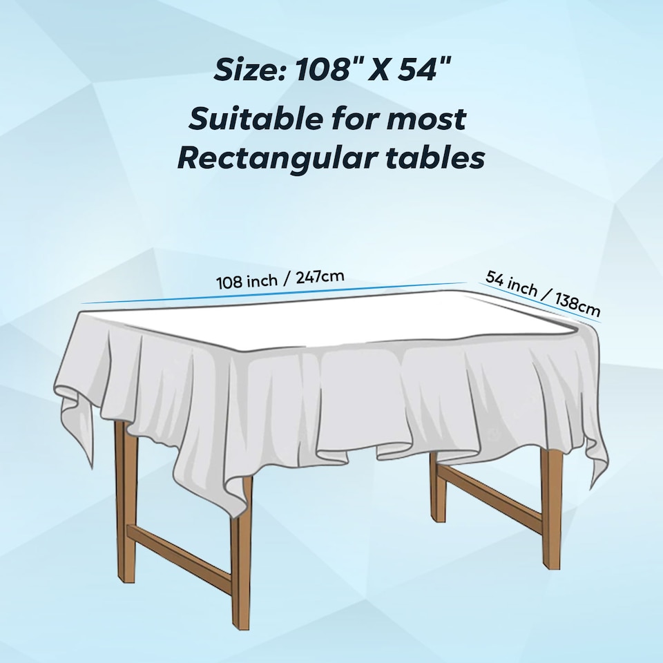 image 1 of Disposable Plastic Table Cover, Table Liner - 54" x 108"