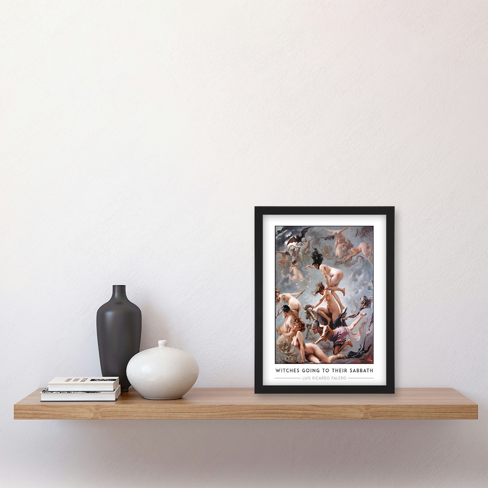 image 1 of Luis Ricardo Falero Witches Going To Their Sabbath Framed Wall Art Print A4
