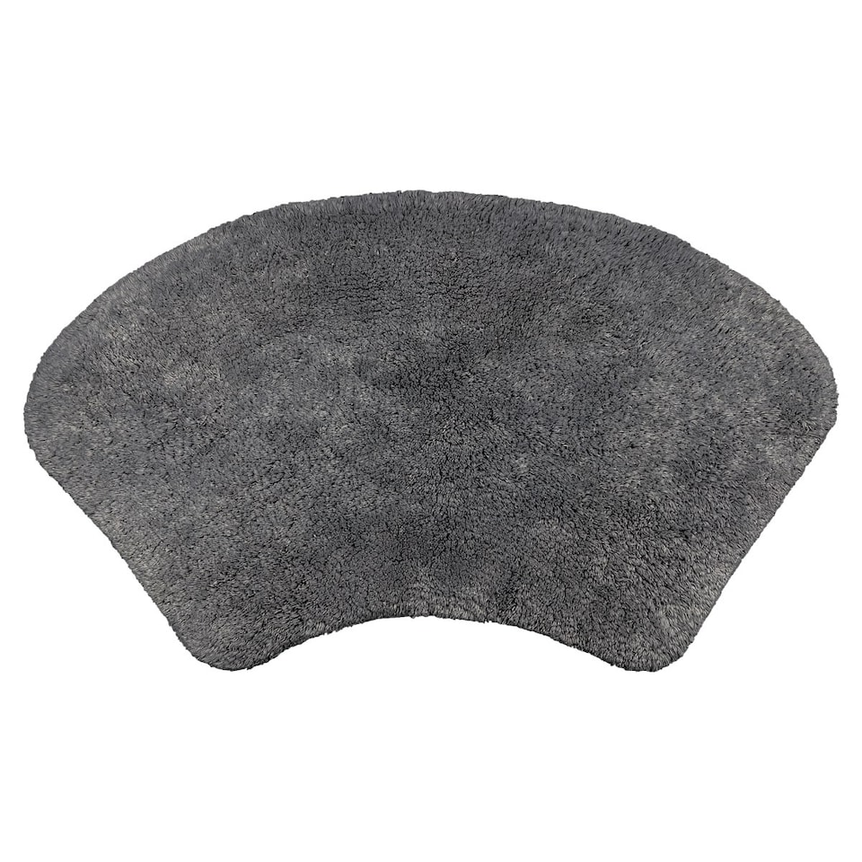 image 1 of Curved Shower Mat 100% Cotton - Charcoal Grey