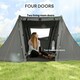 image 9 of Outsunny 3 Man Camping Tent with 2 Bedrooms, 3000mm Waterproof, Grey Green | Green