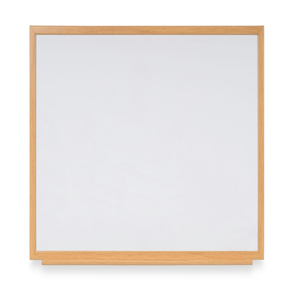Bi-Office Earth-It Non Magnetic Melamine Whiteboard Oak Wood Frame 2400x1200mm - MB86002319