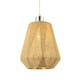 image 1 of Modern Designer Glass Pendant Lamp Shade Wrapped in Natural Oatmeal Linen Fabric | Brown