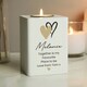 image 1 of Personalised Hearts Wooden Tealight Holder White