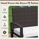 image 3 of COSTWAY Patio Rattan Loveseat Garden Wicker 2-Seat Bench White