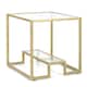 image 4 of COSTWAY 2-Tier Square Side Table Sofa End Snack Table Gold