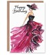 image 1 of Couture Dress Floral Hat Fashion Woman Her Birthday Card