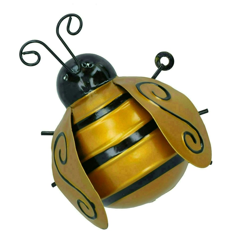 image 1 of Small 3D Metal Bumblebee Wall Art Home Garden Decor Ornament Gift