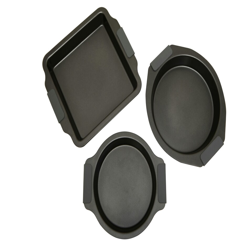 image 1 of Interiors by Premier Baking Dish Set Of 3, Durable Carbon Steel Bakeware For Roasting & Baking, Non-Stick Oven Safe Dishes