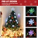 image 4 of HOMCOM 3FT Green Fiber Optic Full Lights Christmas Tree Multi LED Stars