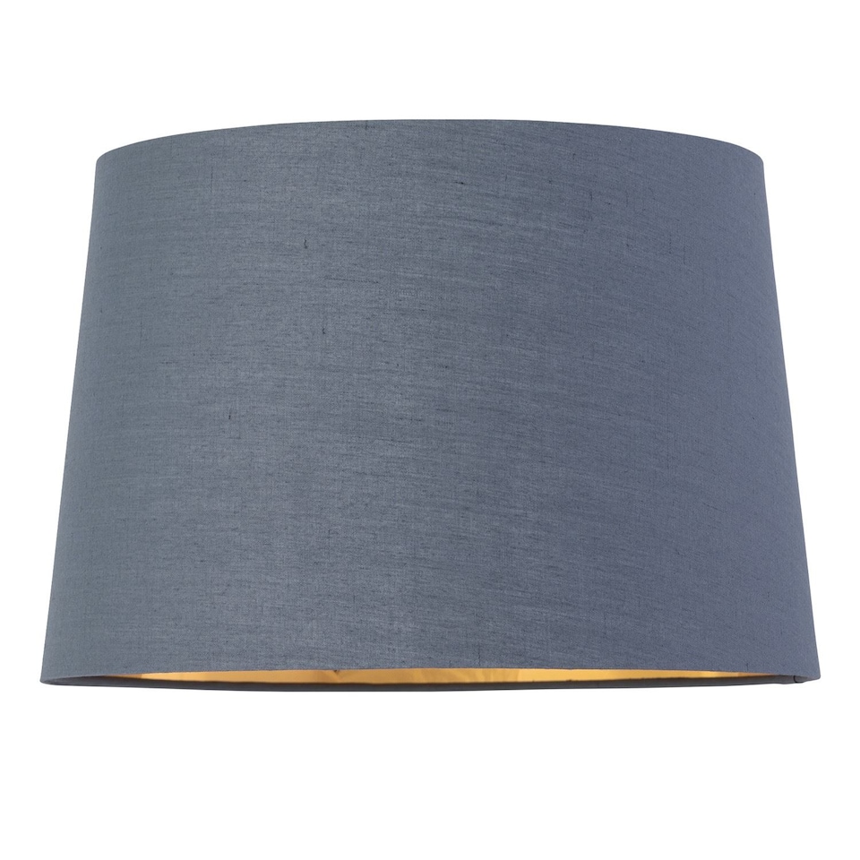 image 1 of Tripod - Chrome Lamp with Grey & Gold Fabric Shade | Chrome | Grey | Large | 1