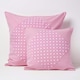 image 5 of Homescapes Cotton Plain Pink and Polka Dots Cushion Cover - 45 x 45 cm | Pink | Pink | 45 x 45 cm