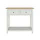 image 4 of Taberno Oak 2 Drawer Console Hallway Table Linen White White