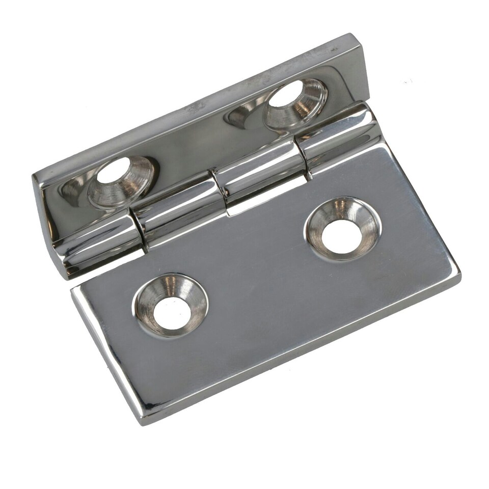 image 1 of Polished Door Hinge 10 Pack Stainless Steel 61mm x 51mm 316 Marine Cabin Hatch Silver