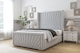 image 2 of Sloomy Rutherford Silver Plush Bed Frame With 50"  Upholstered Wingback Headboard 4' Small Double