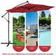 image 4 of COSTWAY 10FT Cantilever Parasol Patio Offset Umbrella LED Lights Red