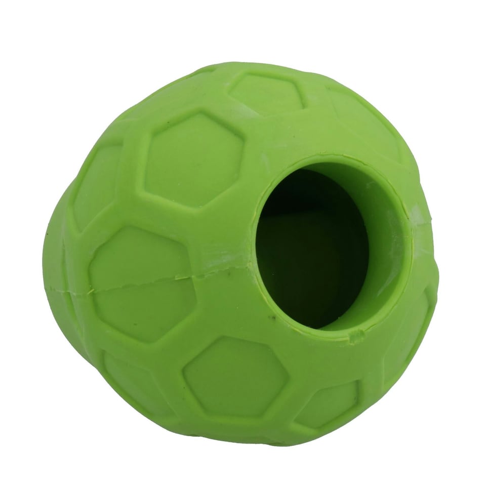 image 1 of Small Rubber Green Tumble Tease Dog Interactive Play Treat Fillable Toy Gift