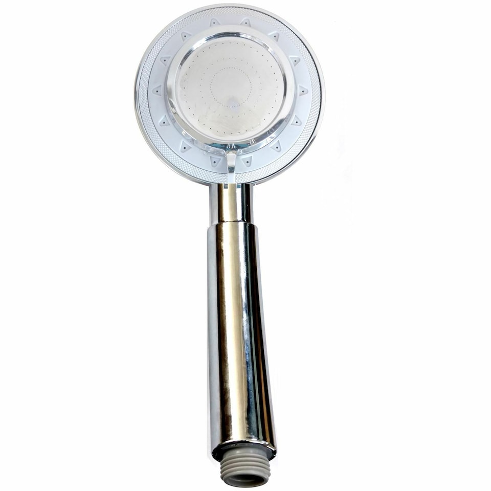 image 1 of Gr8 Home Chrome 4 inch Round Jet Rose Shower Head 3 Functions Bath Attachment Accessory
