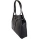 image 2 of Genuine Soft Leather Contrast Drawstring Tote Style Shoulder Handbag Black | Black