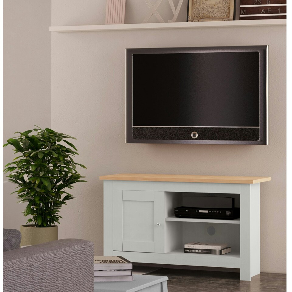 image 1 of WILDWOOD WOOD VENEER TV STAND 50 RUSTIC GREY Grey | Grey