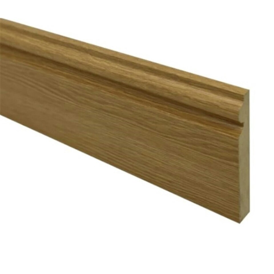 image 1 of PACK OF 10 (Total 10 Units) - 18mm x 119mm White Oak Veneered MDF Torus Skirting Board - 4400mm Length