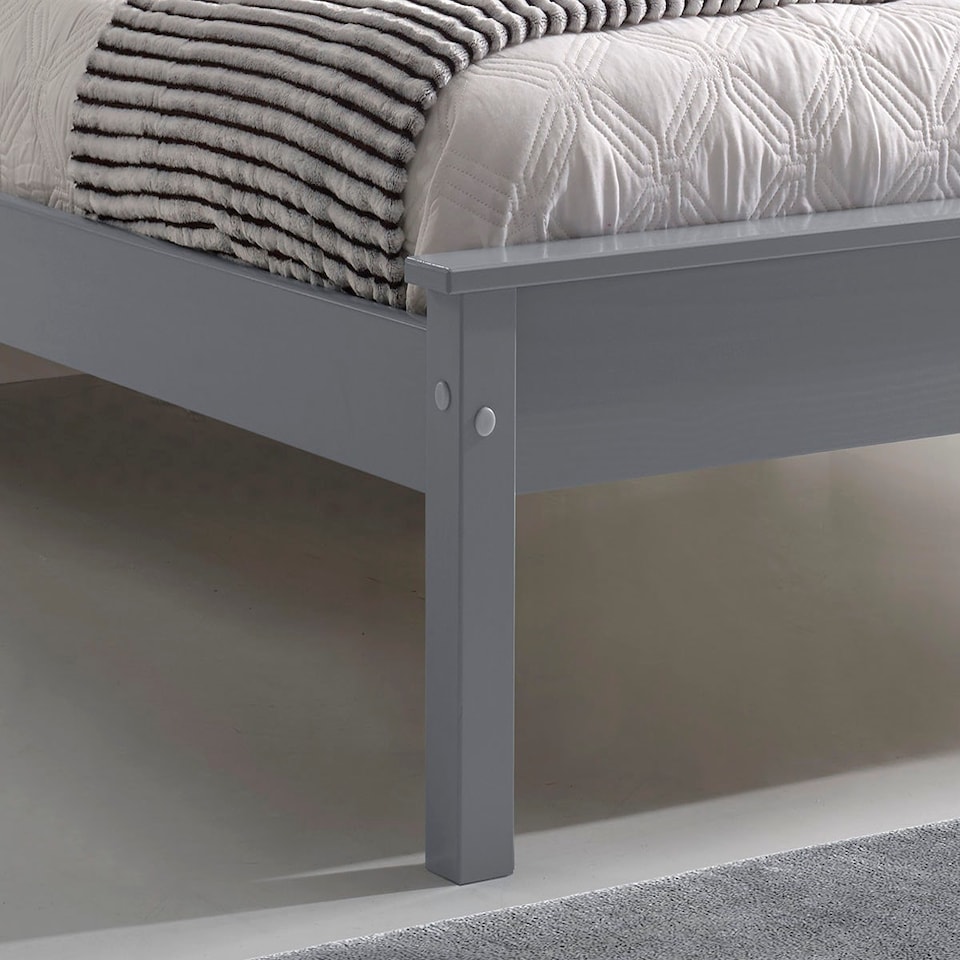 image 1 of 4ft6 Double Pure grey,wood,wooden low foot end board,solid panel bed frame.Shaker style